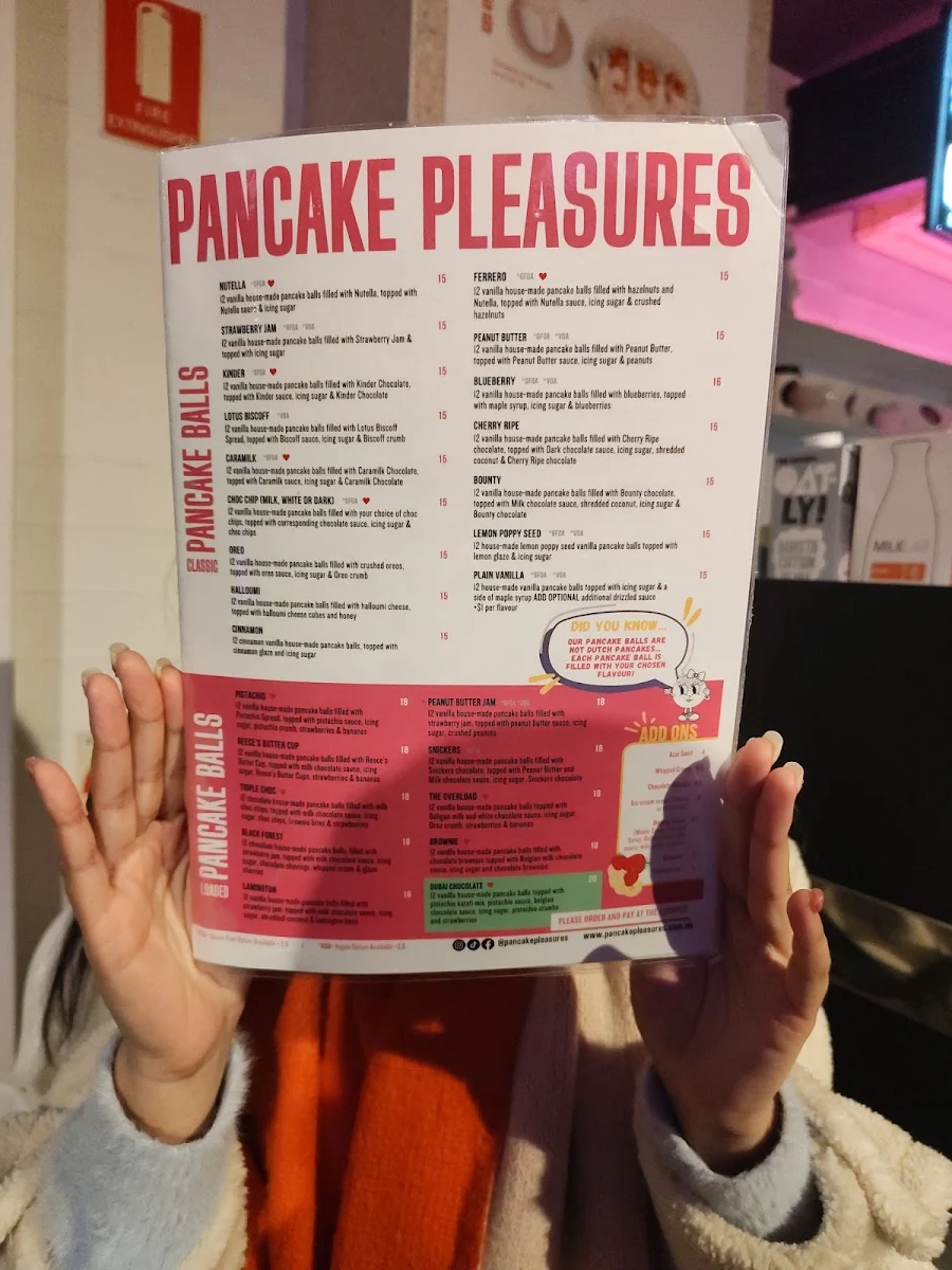 Menu, Pancake Pleasures