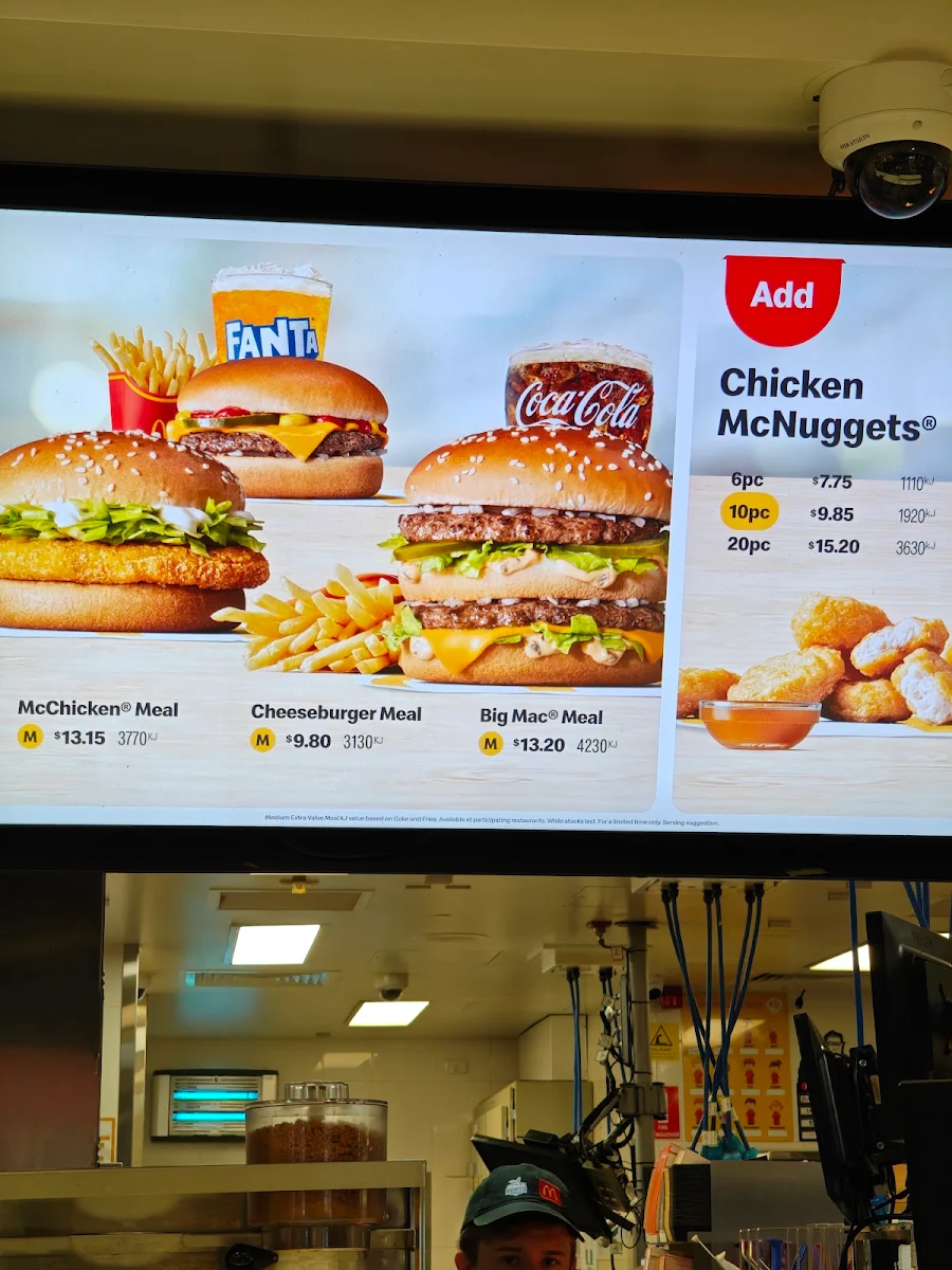 Menu, McDonald's New Norfolk