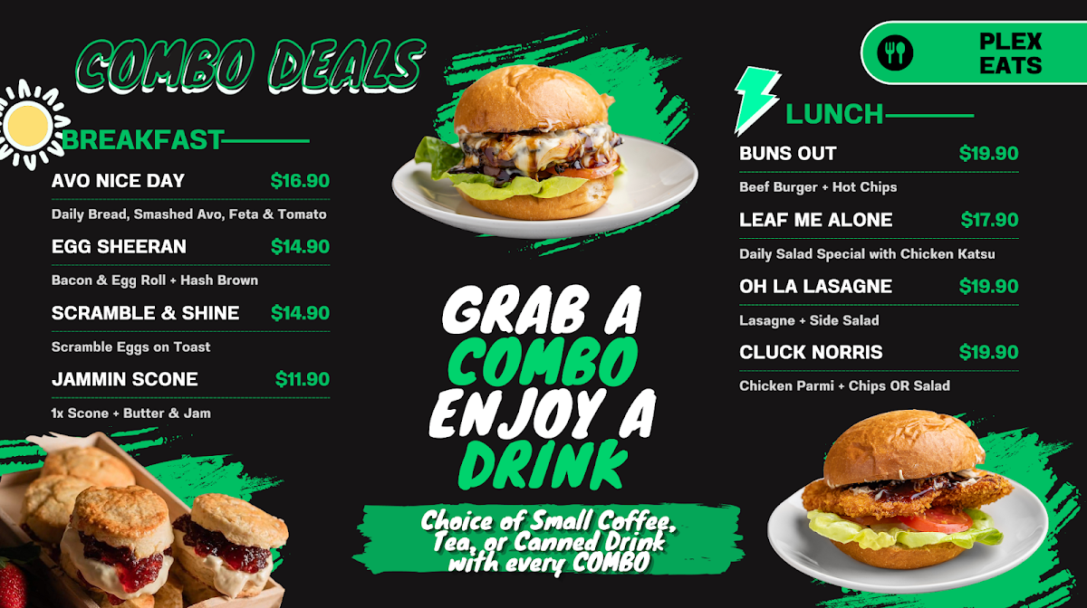 Menu, PLEX Eats at Metroplex