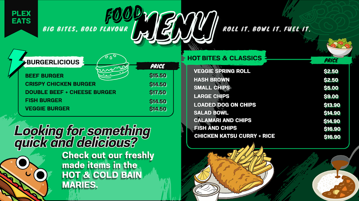 Menu, PLEX Eats at Metroplex