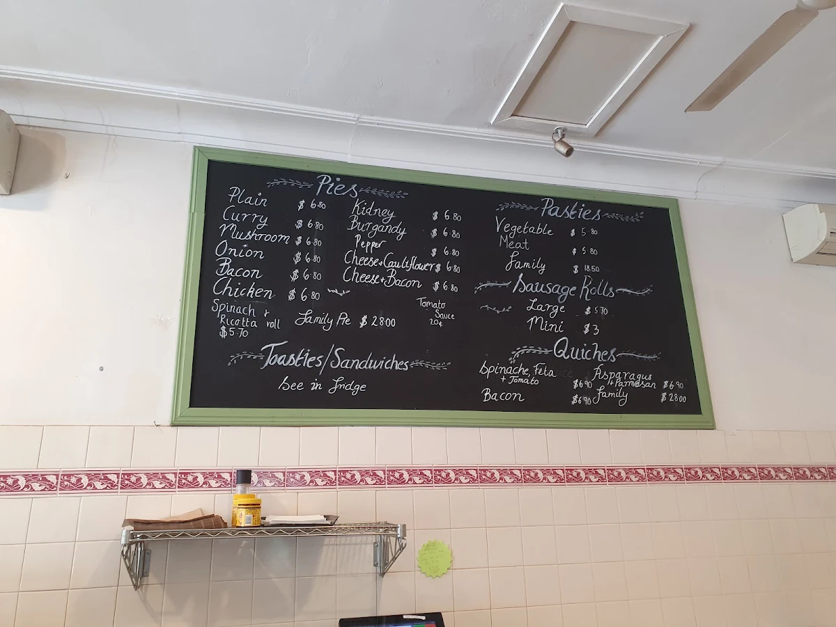 Menu, Malmsbury Bakery Café
