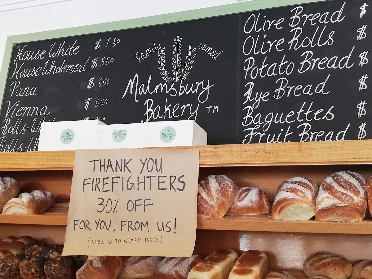Menu, Malmsbury Bakery Café
