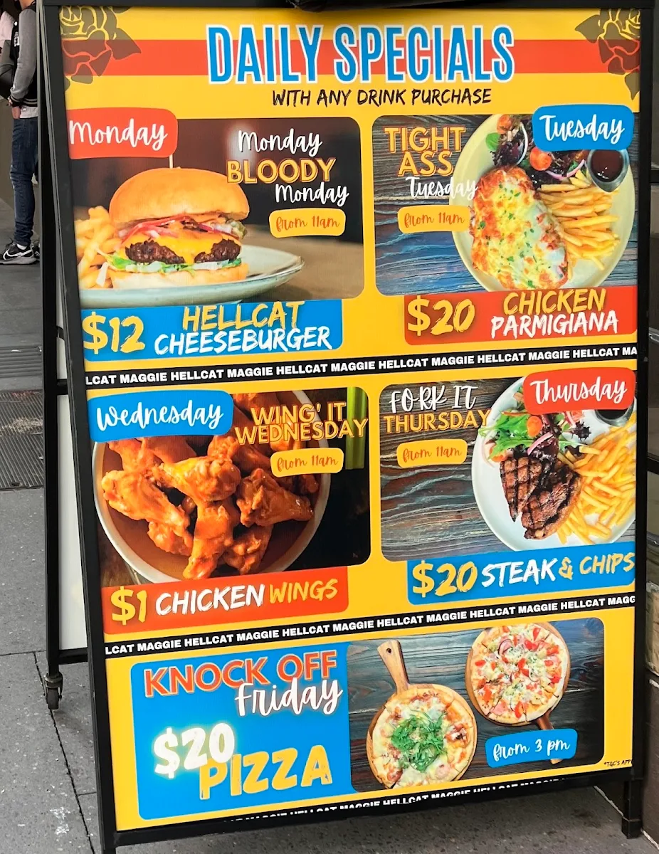 Menu, Hellcat Maggie Laneway Bar and Kitchen