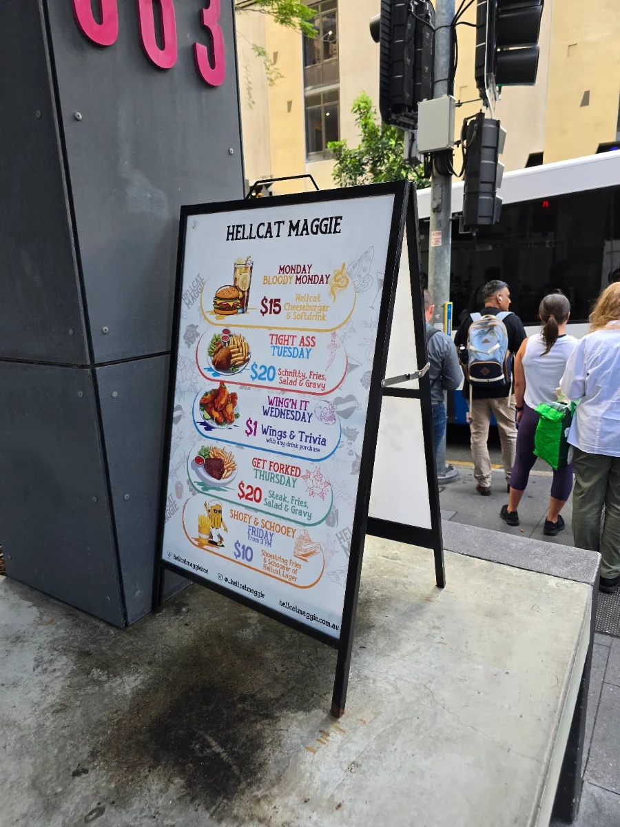Menu, Hellcat Maggie Laneway Bar and Kitchen