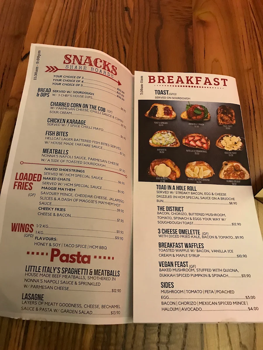 Menu, Hellcat Maggie Laneway Bar and Kitchen