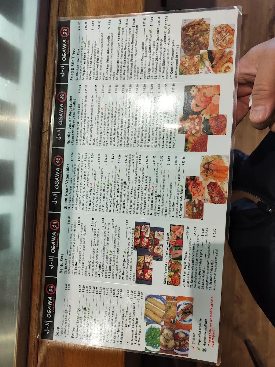 Menu, Ogawa Japanese Cafe