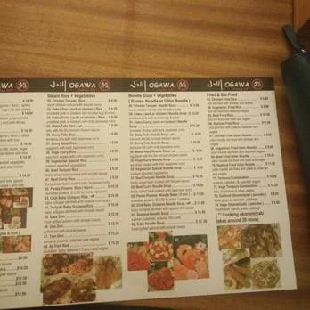 Menu, Ogawa Japanese Cafe