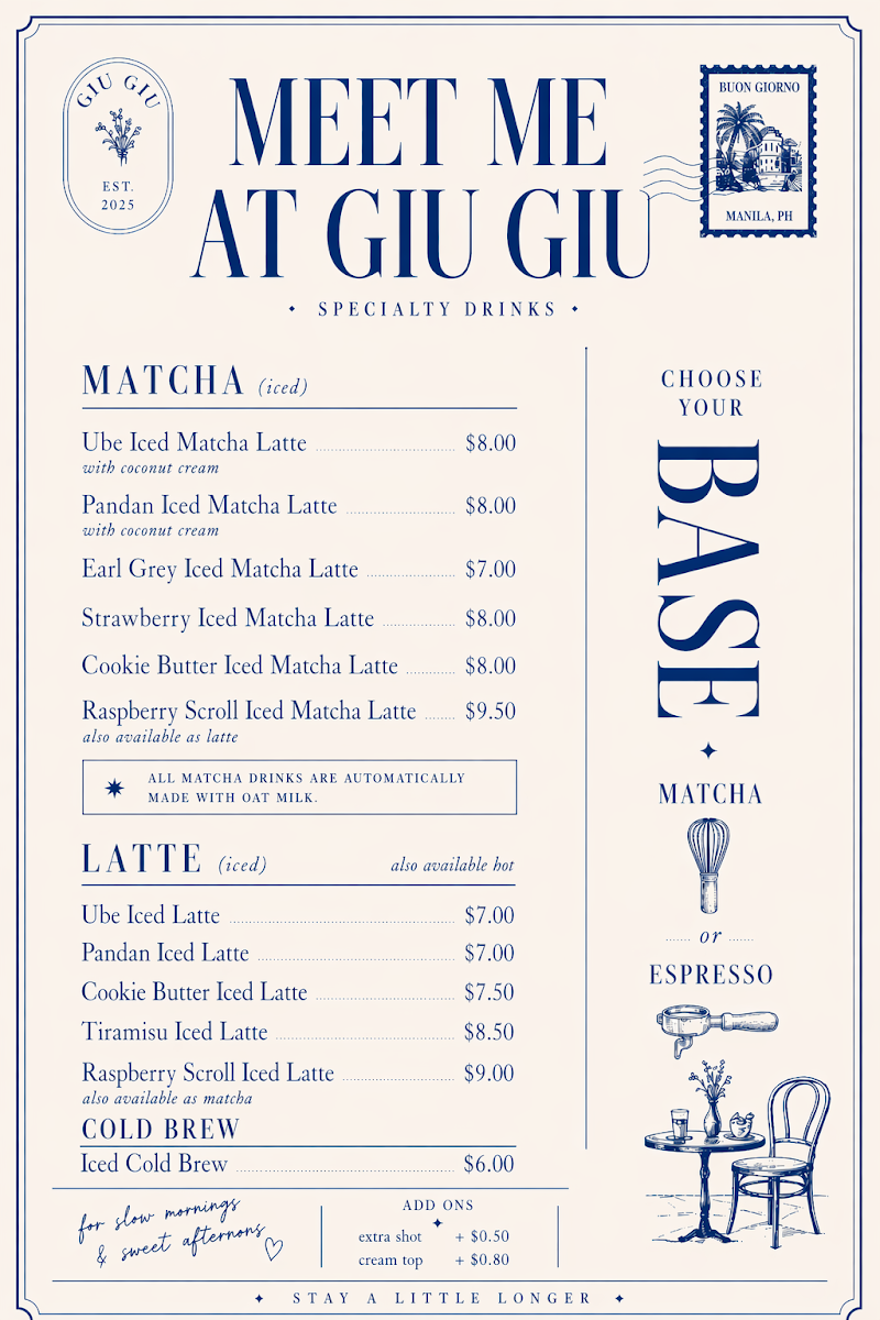 Menu, Giu Giu