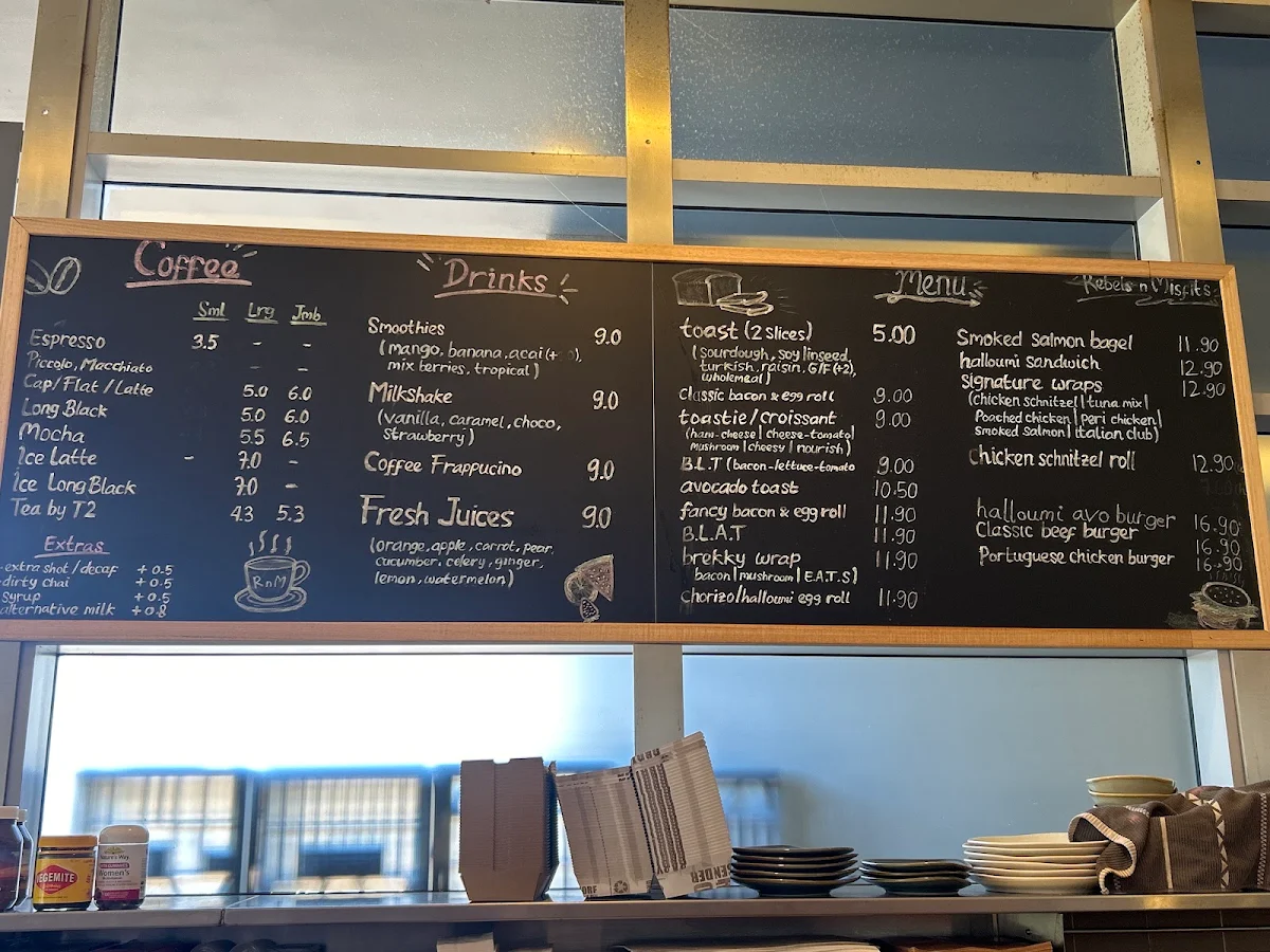 Menu, Rebels N Misfits - Macquarie Park (Waterloo)