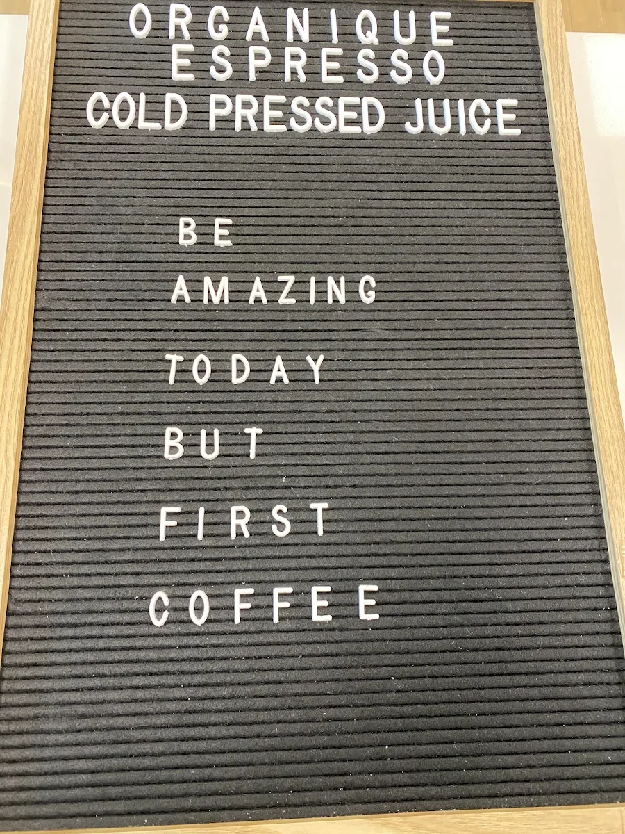 Menu, Organique Espresso