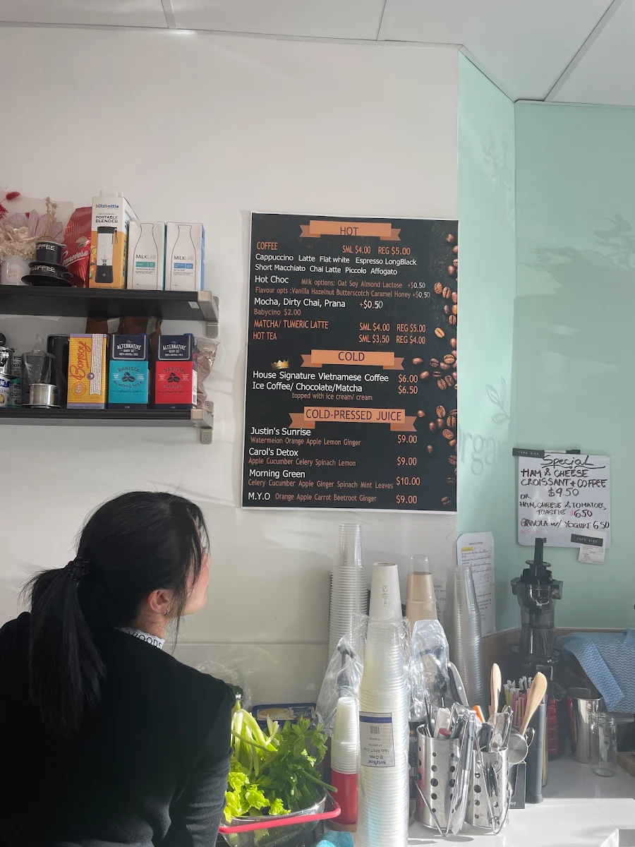 Menu, Organique Espresso