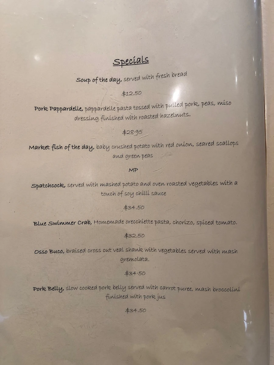 Menu, AL Fornetto
