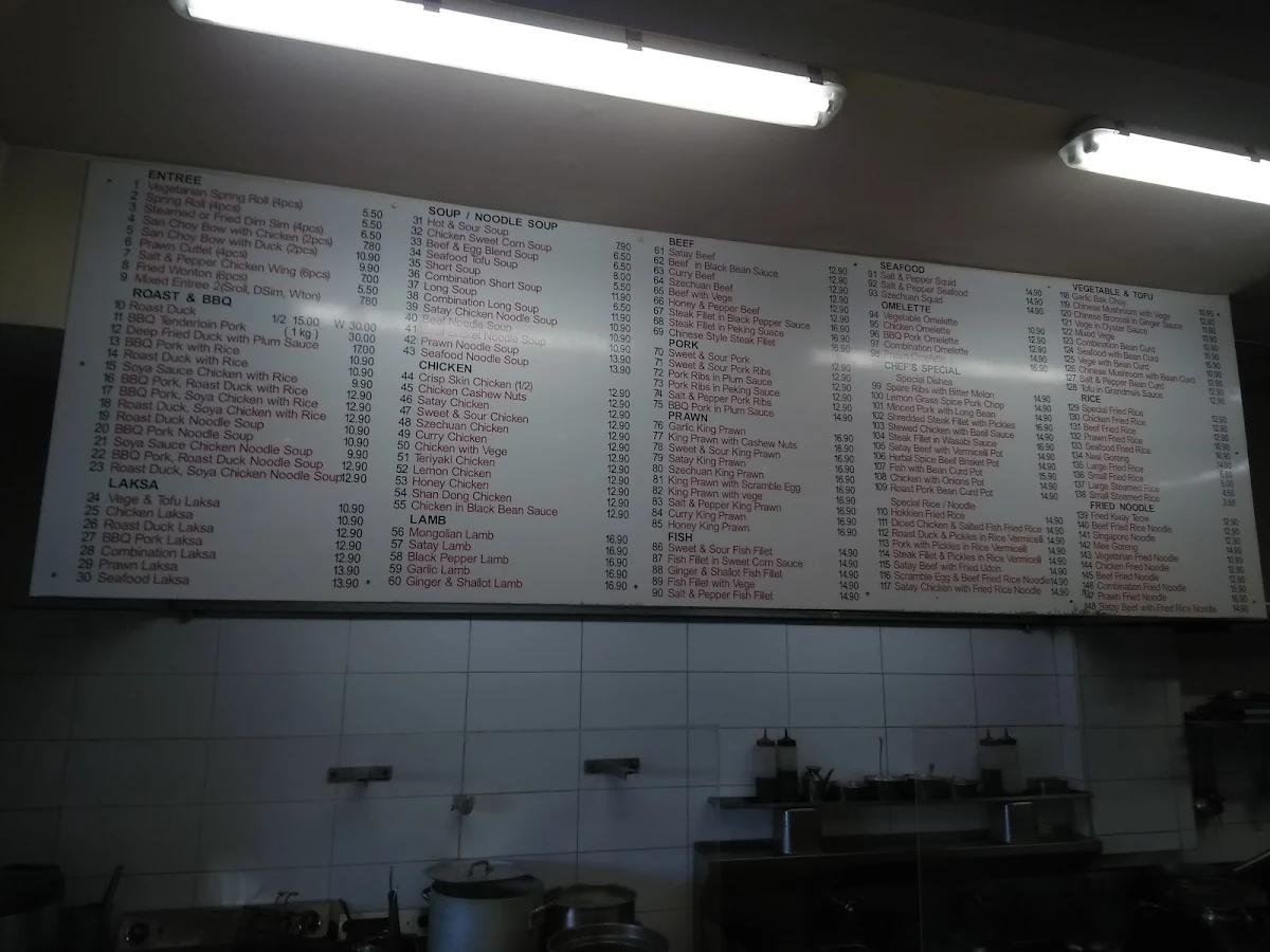 Menu, Wok & Roast BBQ Kitchen