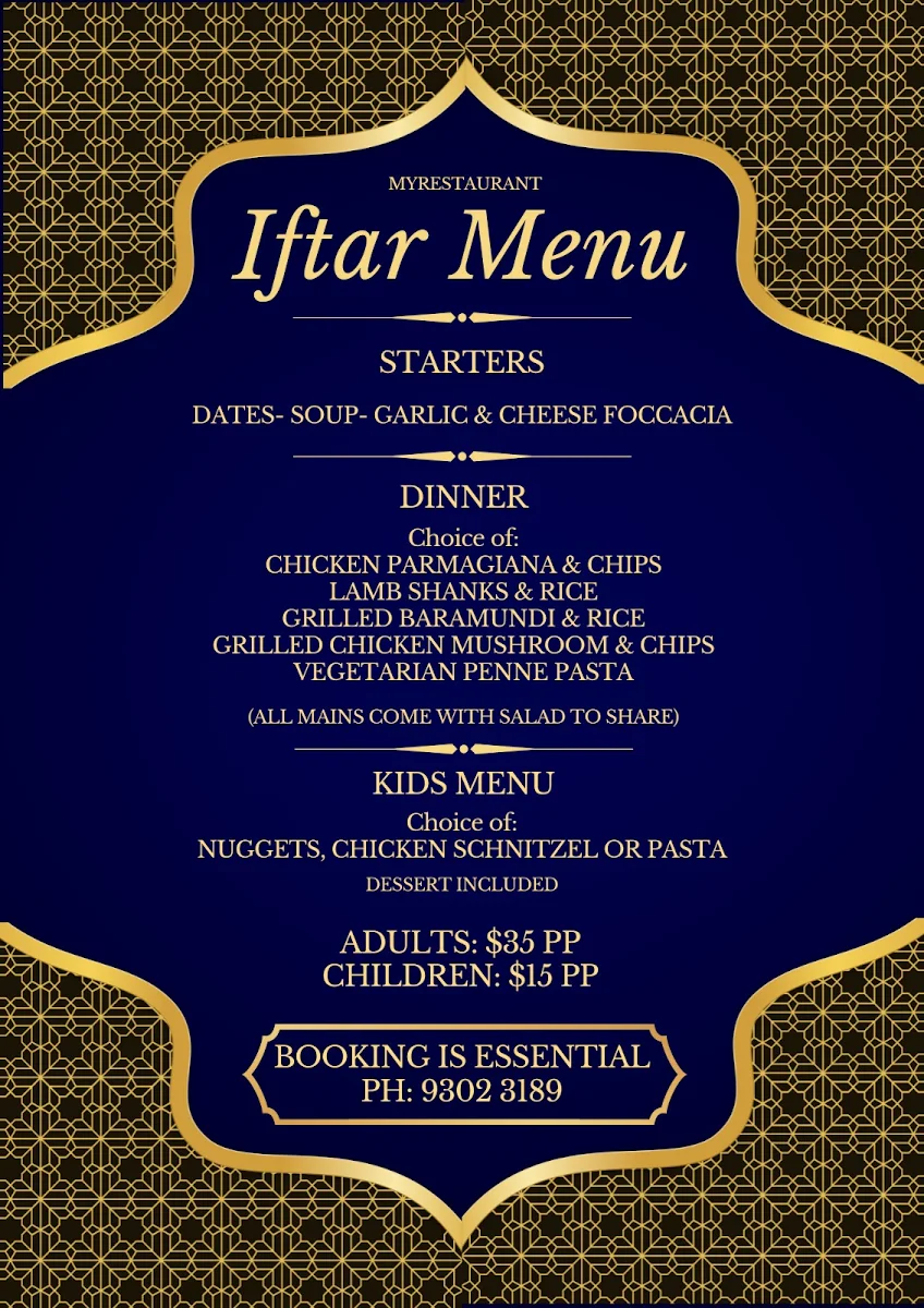 Menu, MyRestaurant