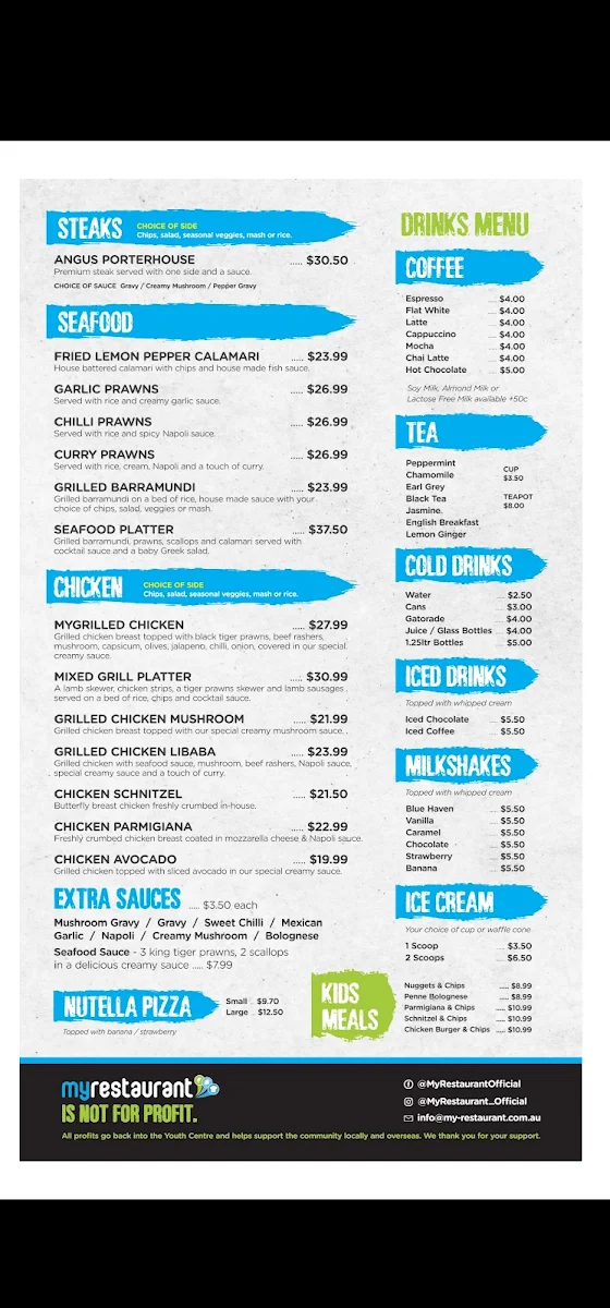 Menu, MyRestaurant