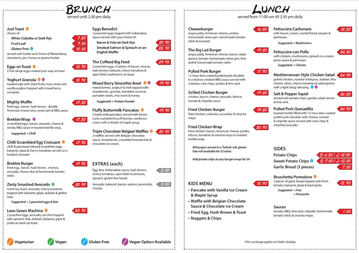 Menu, Coffeed Cafe
