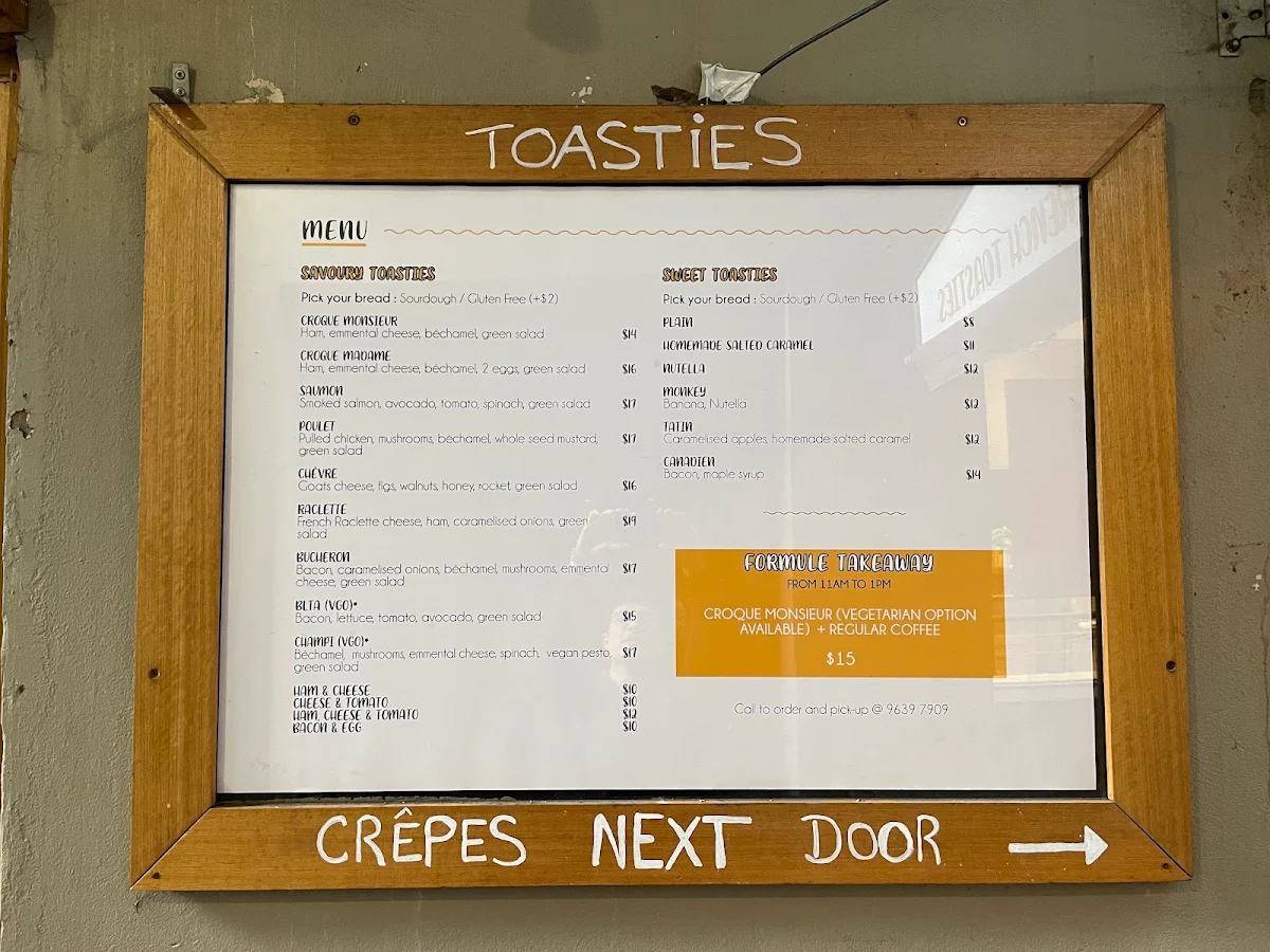 Menu, Croque Monsieur