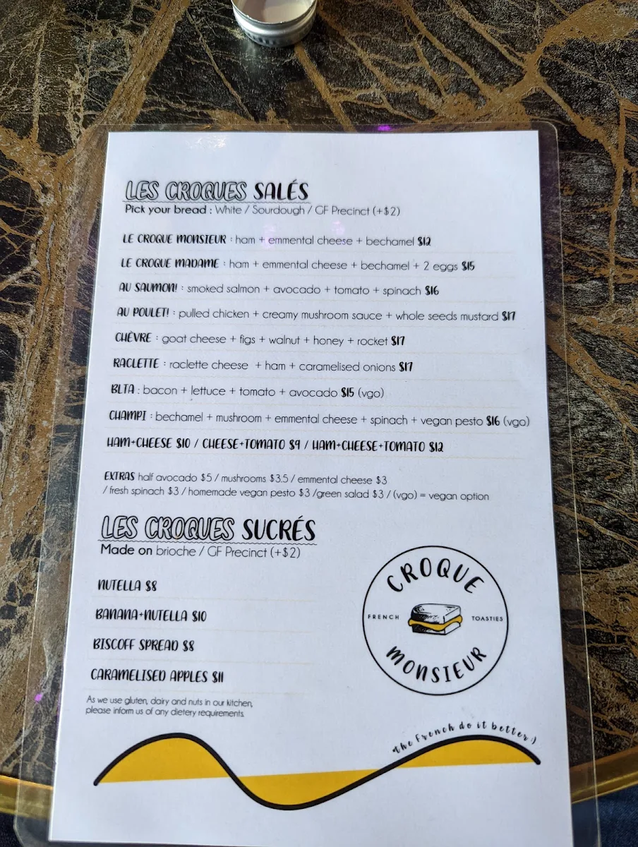 Menu, Croque Monsieur