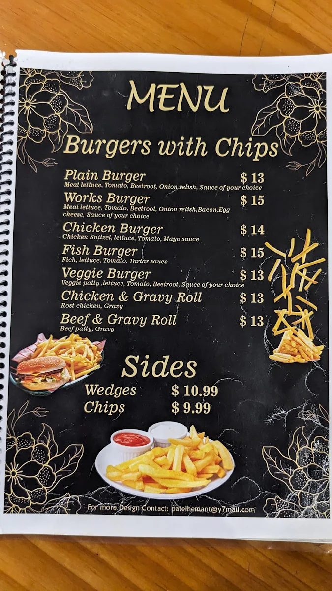 Menu, Willows Cafe & Restaurant