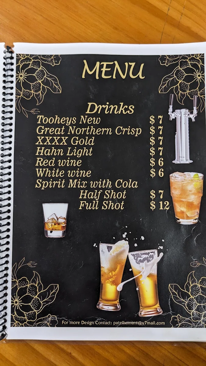 Menu, Willows Cafe & Restaurant