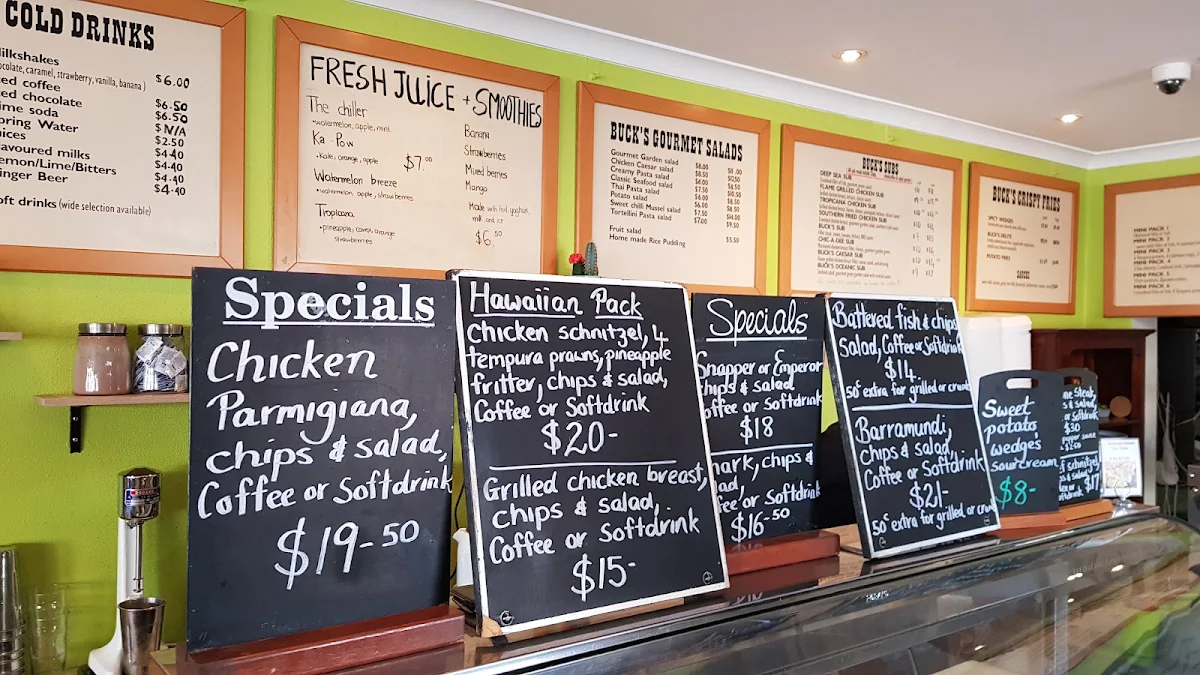 Menu, Buck's Diner
