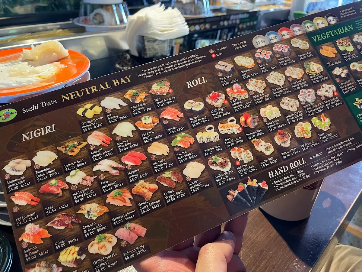 Menu, Sushi Train Neutral Bay