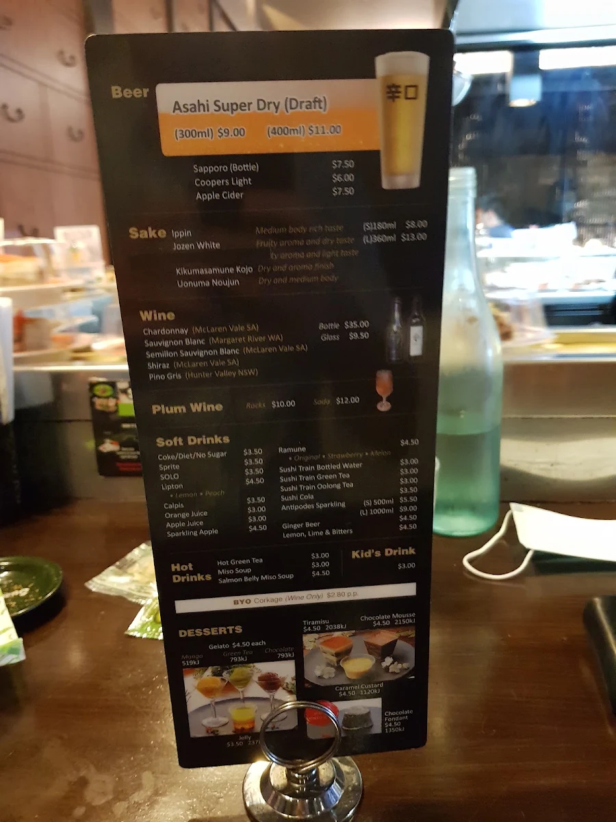 Menu, Sushi Train Neutral Bay