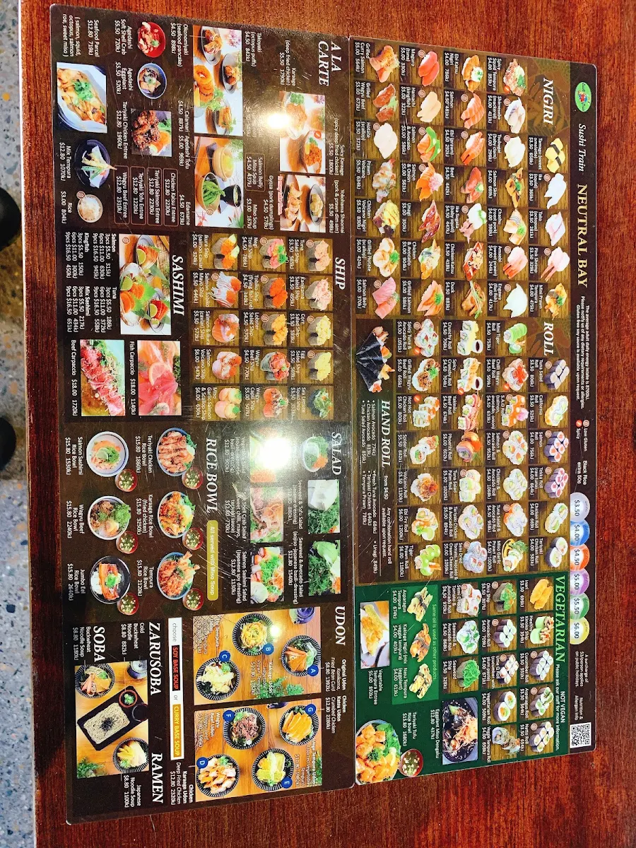Menu, Sushi Train Neutral Bay