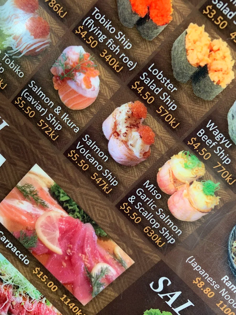 Menu, Sushi Train Neutral Bay
