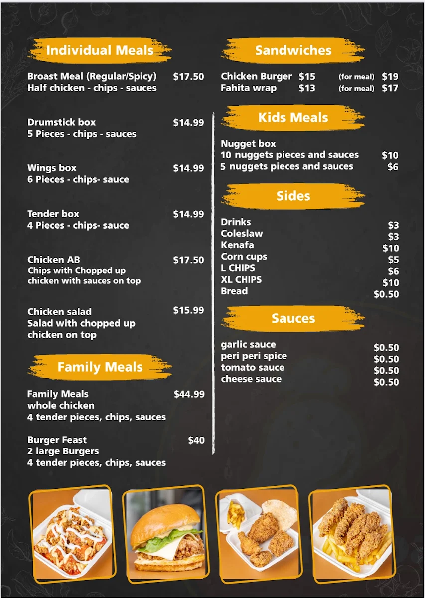 Menu, DrBroast