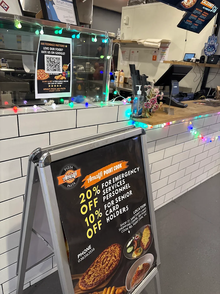Menu, Amalfi Pizza & Pasta Pointcook