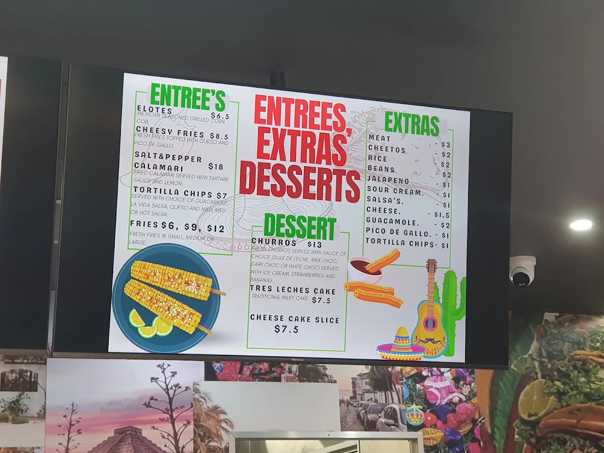 Menu, Mira La Vida Mexicana Gregory Hills