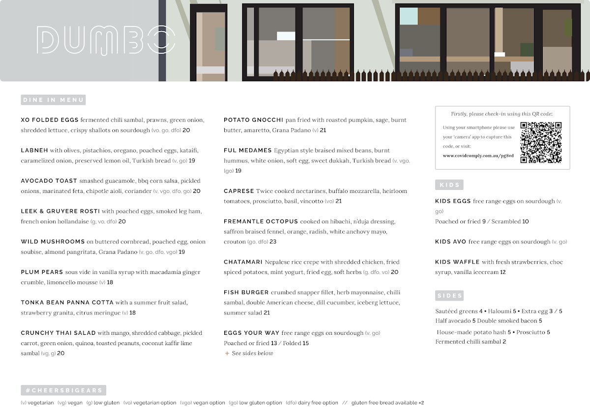 Menu, Dumbo