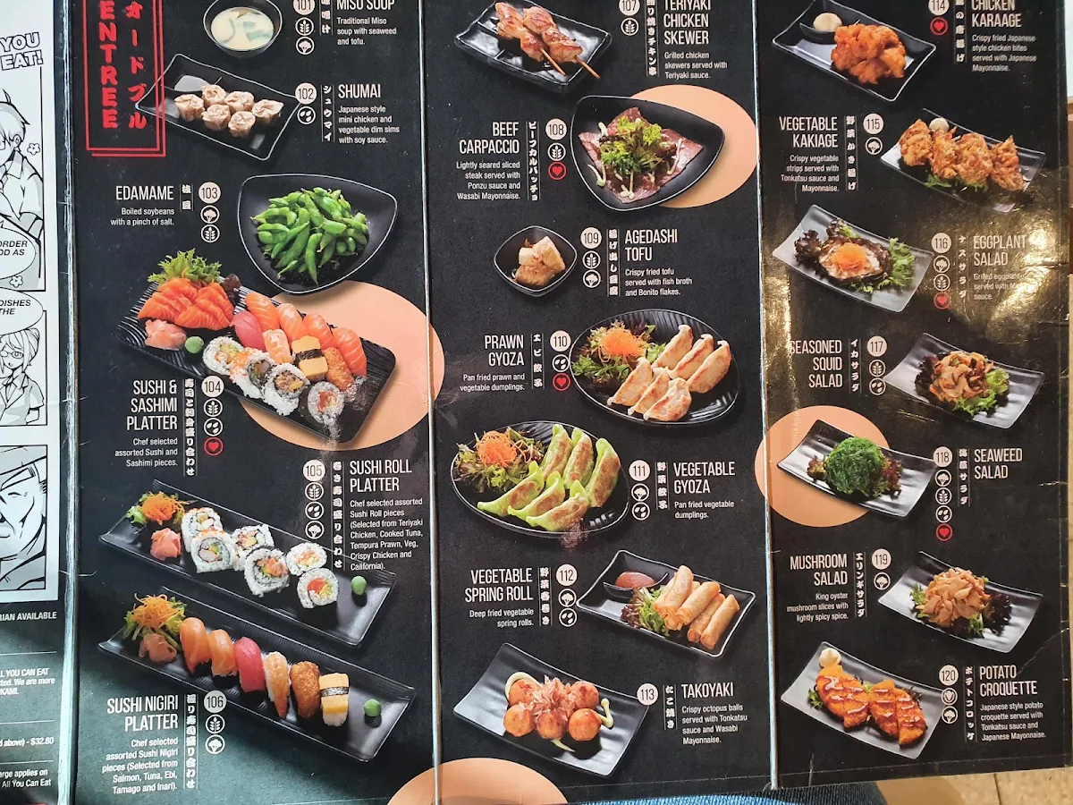 Menu, Okami Japanese Restaurant