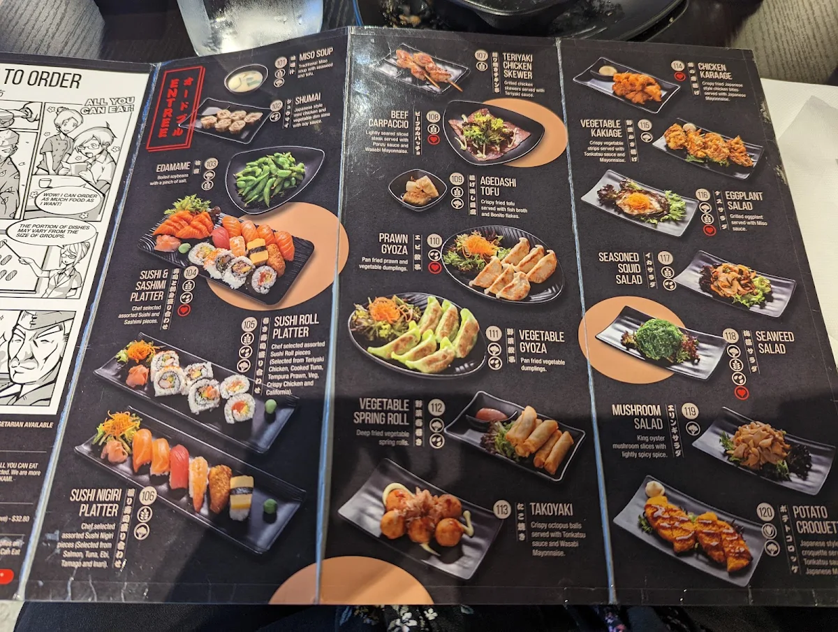 Menu, Okami Japanese Restaurant