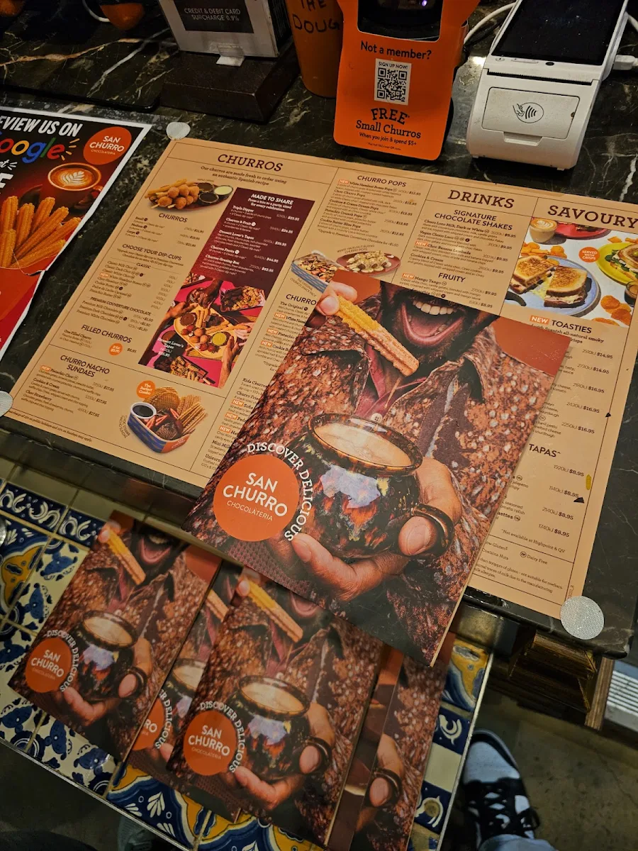 Menu, San Churro Northbridge