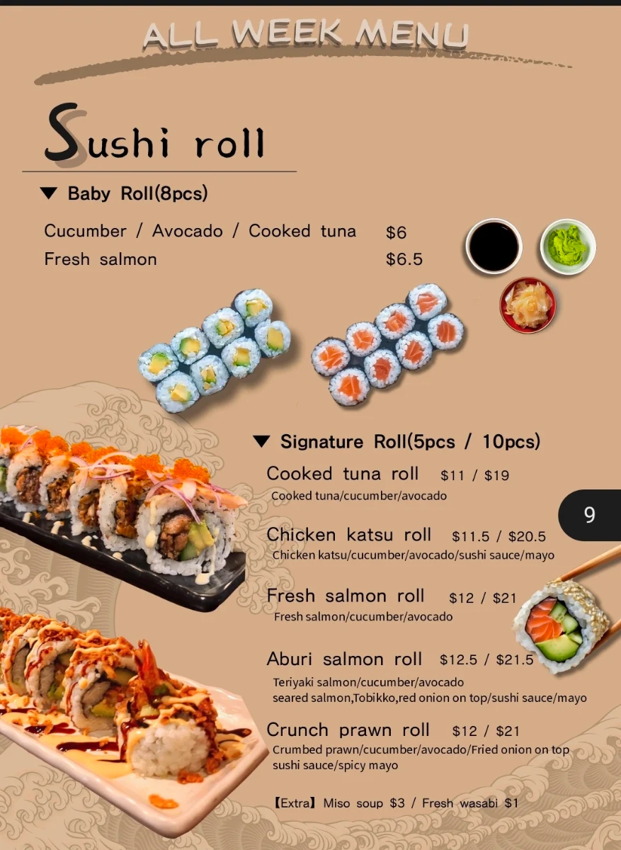Menu, Izakaya Shogun