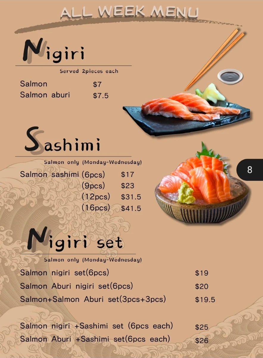 Menu, Izakaya Shogun