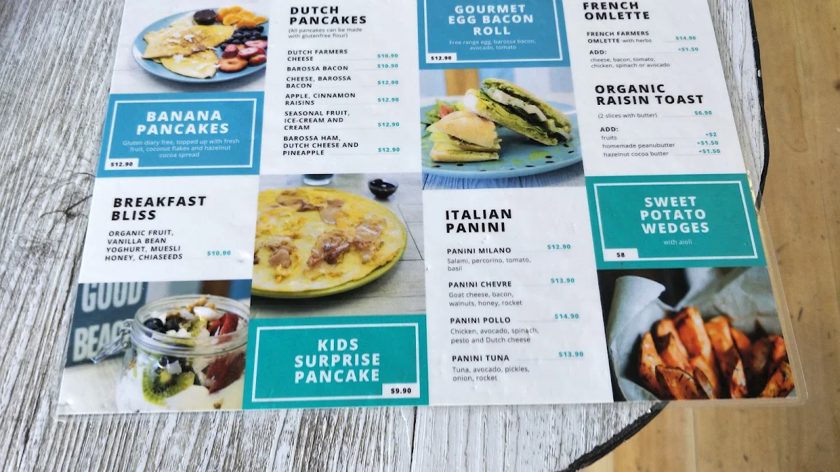 Menu, Beach Break Café
