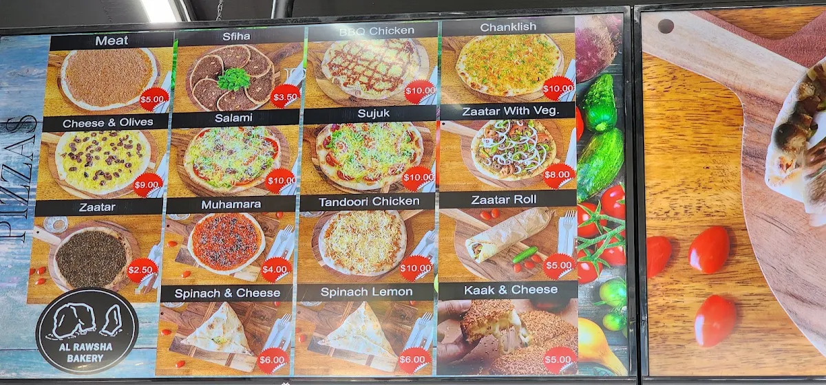 Menu, Al Rawsha Bakery