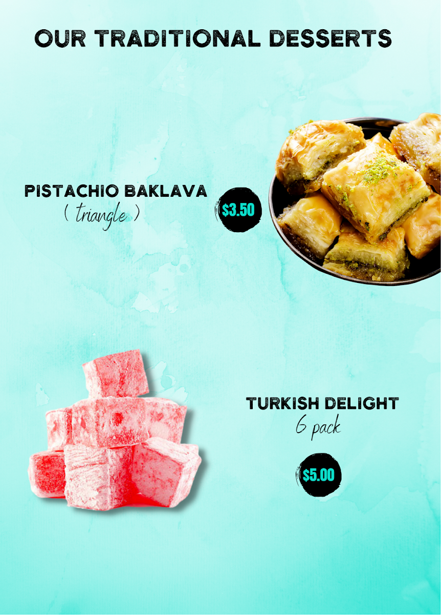 Menu, Kebab Coast