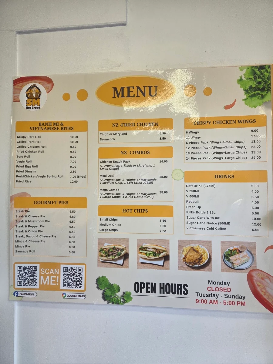 Menu, SM Hot Bread