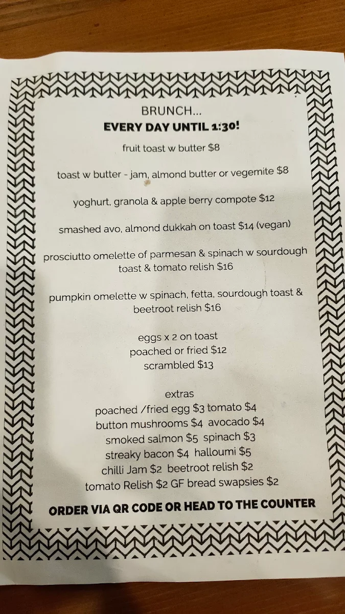 Menu, Mr Tucker