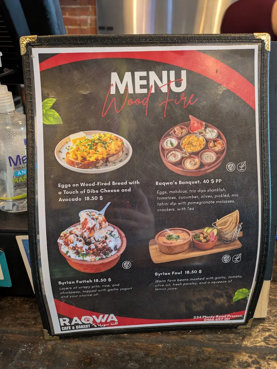 Menu, Raqwa Cafe & Bakery