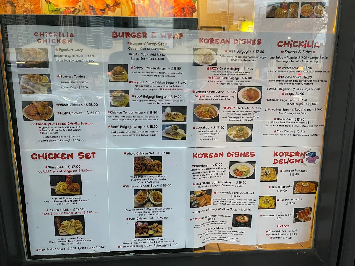 Menu, Chickilia