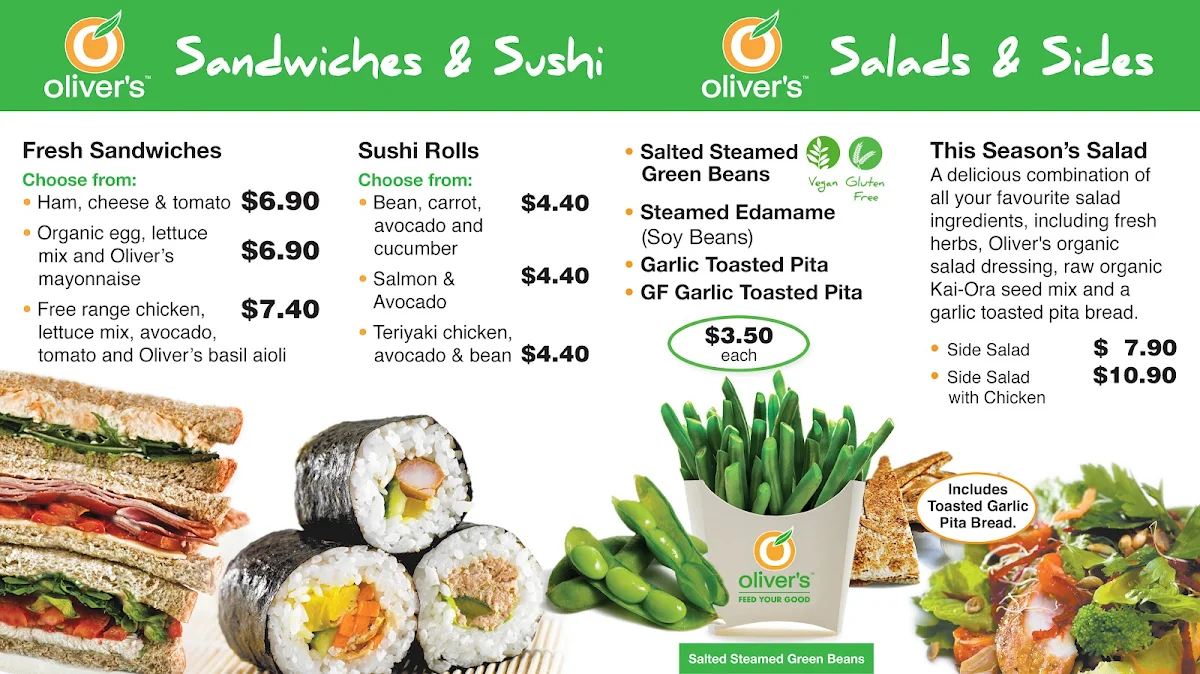 Menu, Oliver's - Wallan Southbound