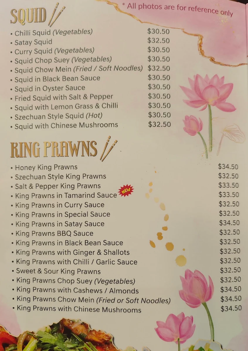 Menu, Asian Lily Chinese Restaurant