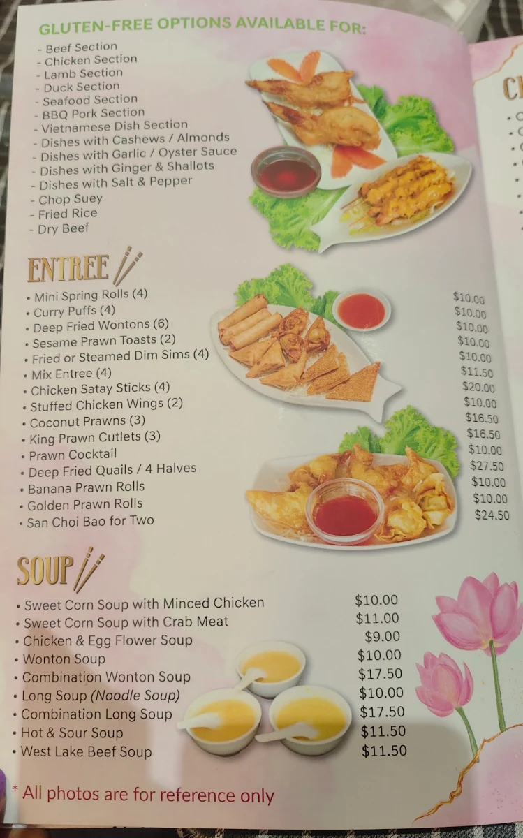 Menu, Asian Lily Chinese Restaurant