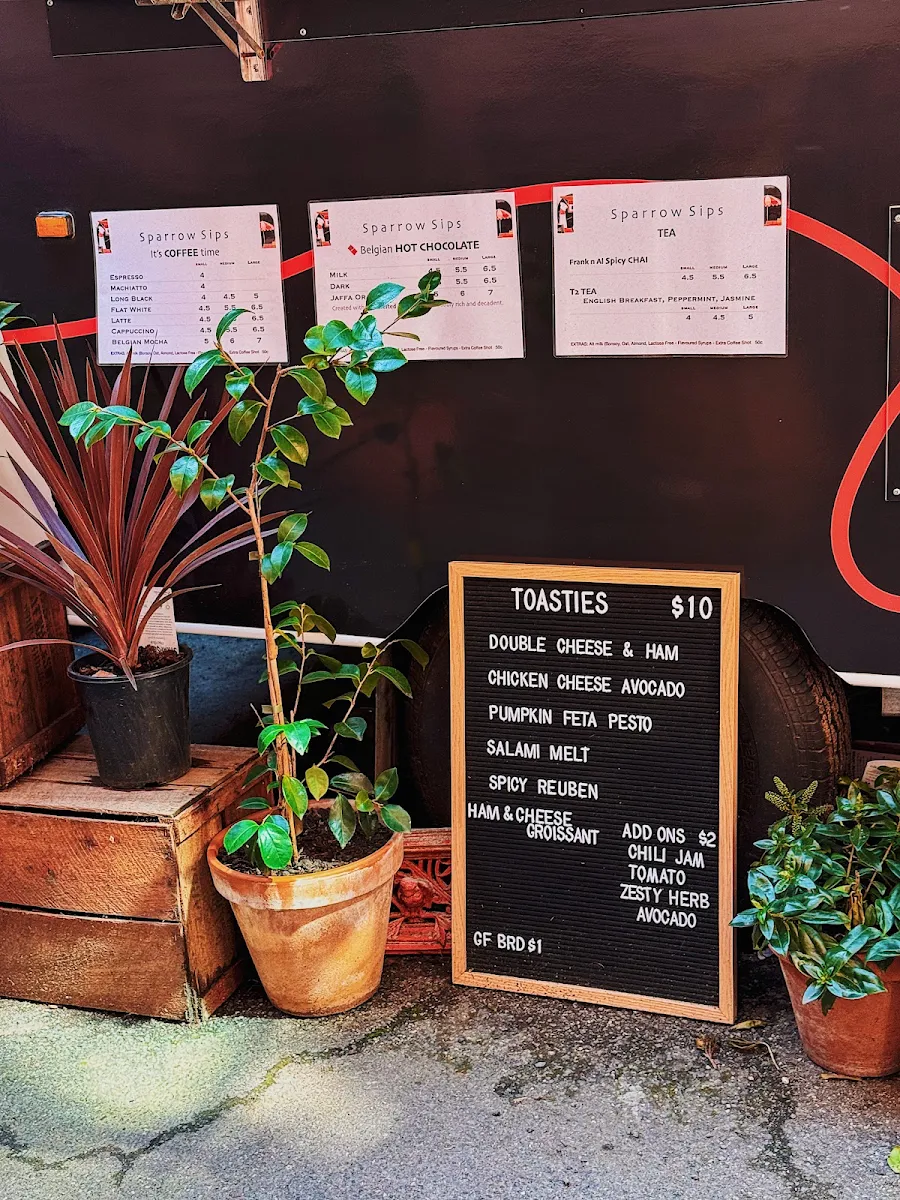 Menu, The Salty Sparrow Cafe