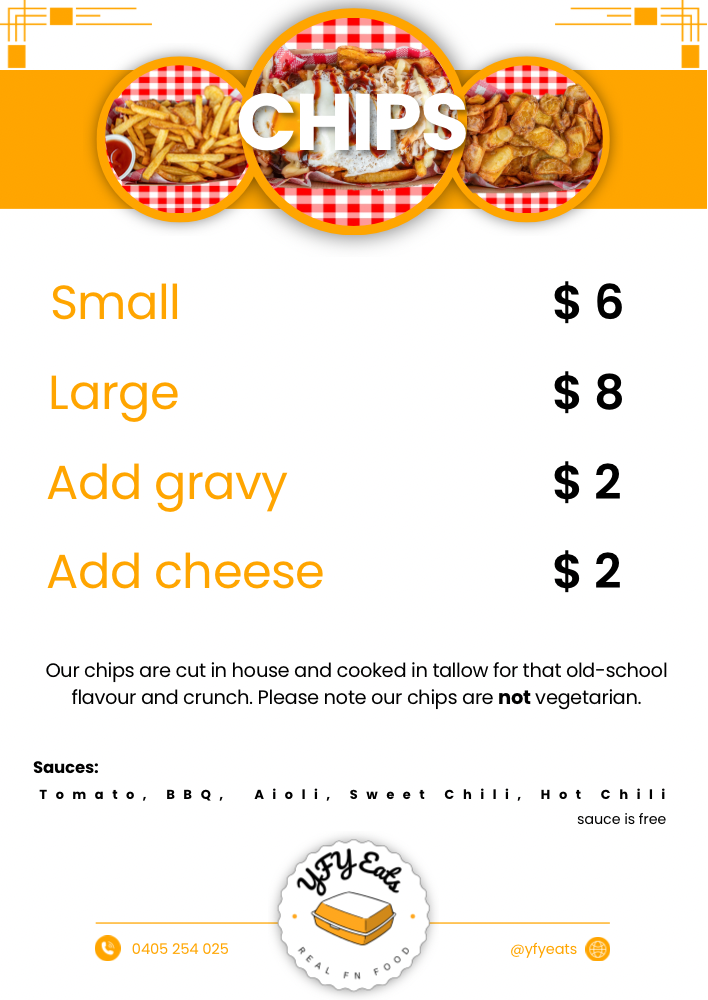Menu, YFY Eats